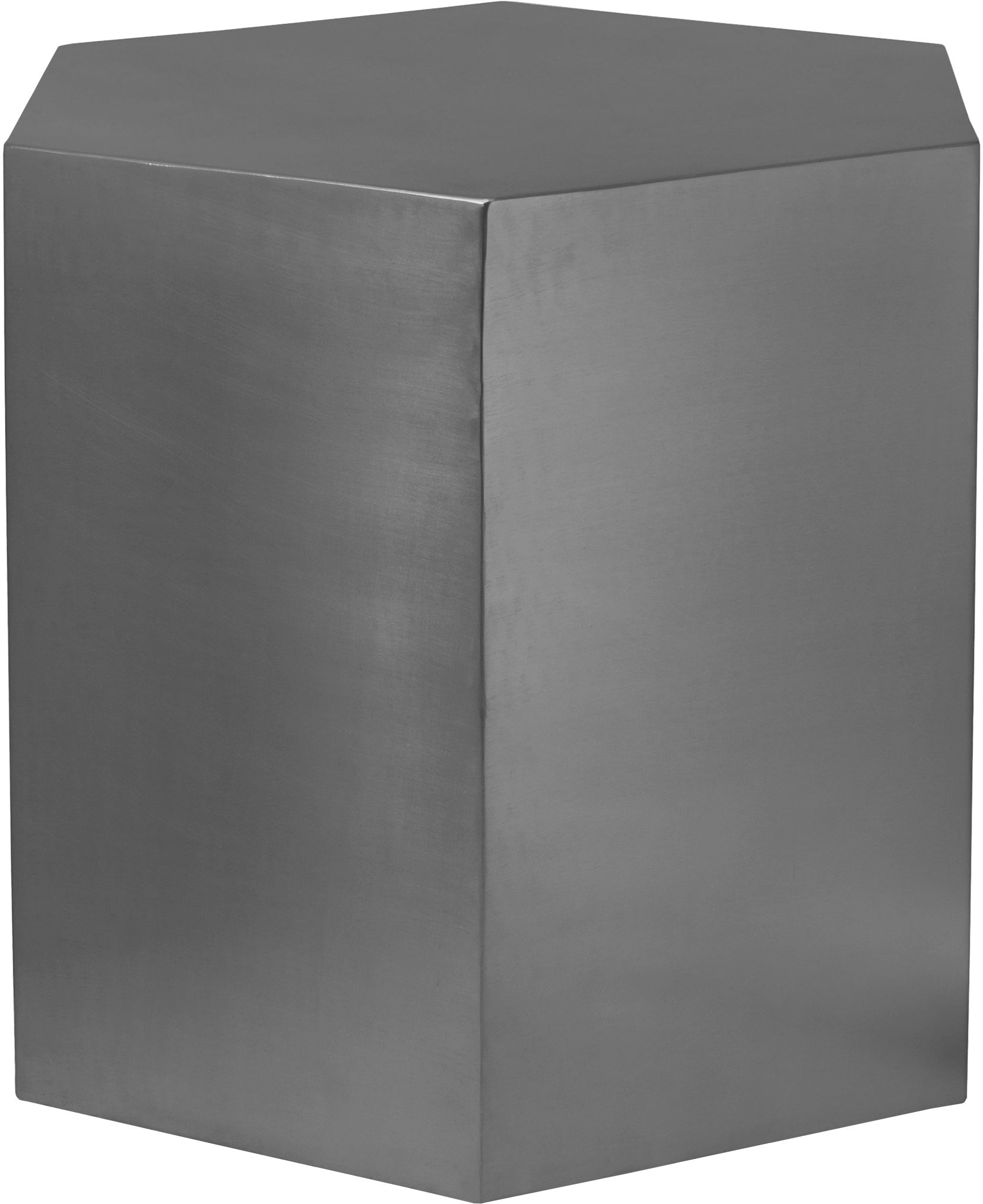 BROOKS HEXAGON TABLE （グレー） Hexagon Brushed Chrome End Table in Bronx, NY