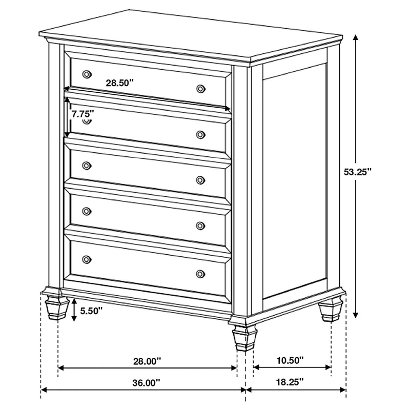 Sandy Beach 5 Pc Bedroom Set