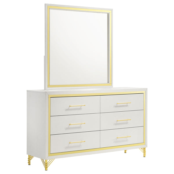 gold mirror dresser set Cabriole Gold Arched Dresser Mirror From Acme Furniture