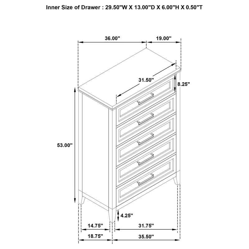 Marielle 5 Pc Bedroom Set