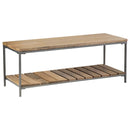 Gerbera Accent Bench with Slat Shelf Natural and Gunmetal image
