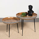 Ollie 2-piece Round Nesting Table Natural and Black image