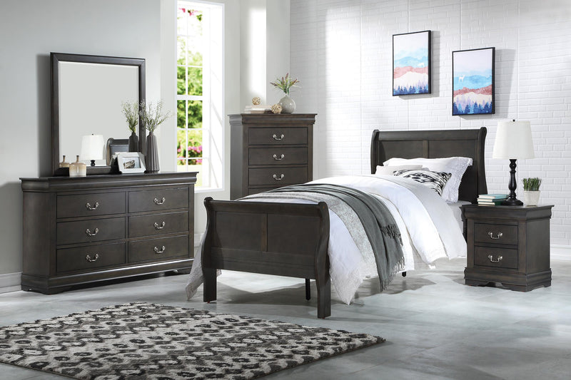 Louis Philippe Dark Gray Full Bed image