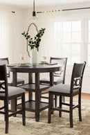 Langwest Counter Height Dining Table and 4 Barstools (Set of 5)