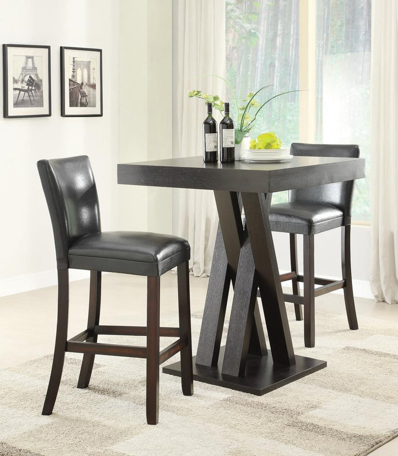 Alberton Upholstered Bar Stools Black and Cappuccino (Set of 2)