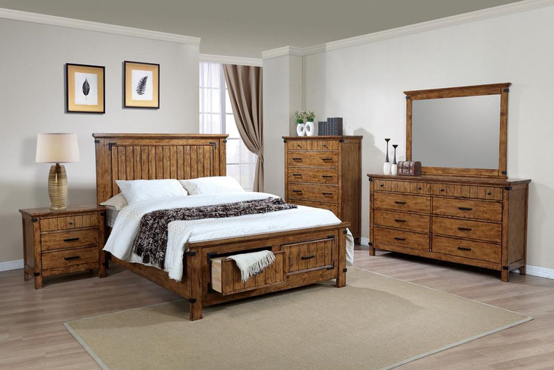 Brenner Eastern King Storage Bed Rustic Honey