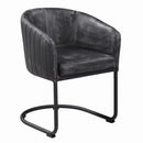 Banner Upholstered Dining Chair Anthracite and Matte Black