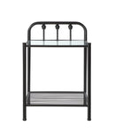 Livingston 1-shelf Nightstand with Glass Top Dark Bronze