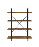 Cole 4-Shelf Bookcase Antique Nutmeg and Black