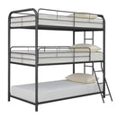 Garner Triple Twin Bunk Bed with Ladder Gunmetal