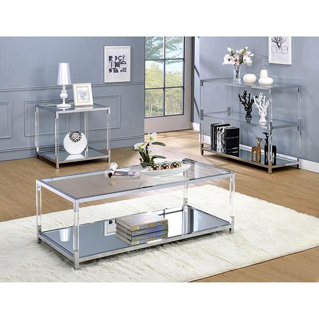 Ludvig Chrome/Clear End Table