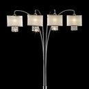 Claris Ivory/Chrome Arch Lamp, Hanging Crystal image
