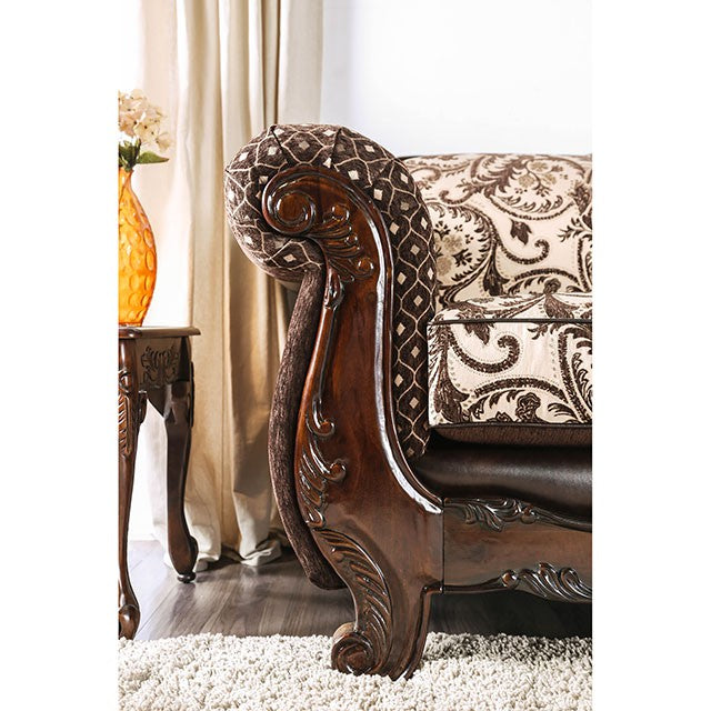 Quirino Light Brown/Dark Brown Love Seat