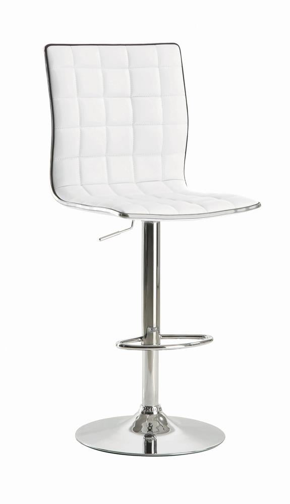 Waffle Adjustable White and Chrome Bar Stool image