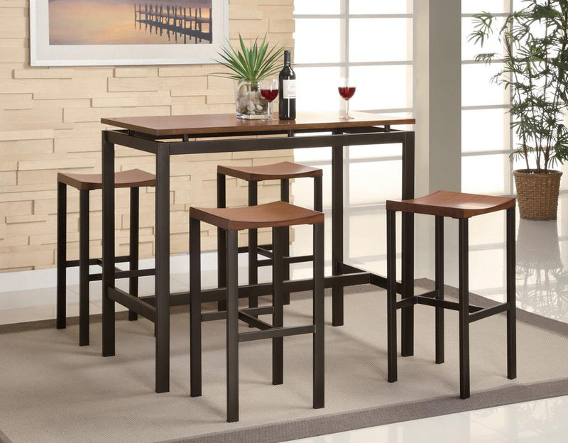 Atlas Birch Veneer and Black Five-Piece Dining Set image