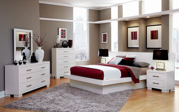 Jessica Contemporary White Eastern Kind Bed image