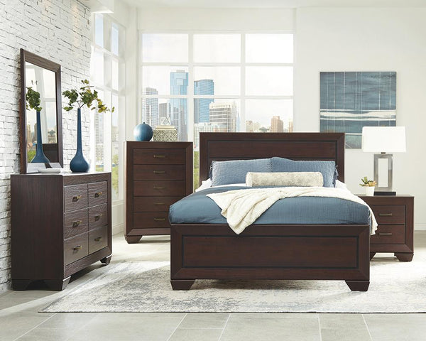 Fenbrook Transitional Dark Cocoa California King Five-Piece Set image