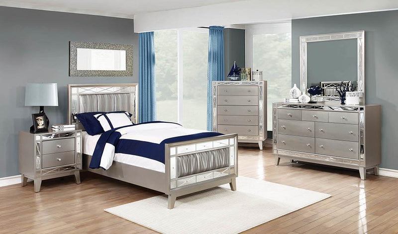 Leighton Contemporary Metallic Twin Bed image