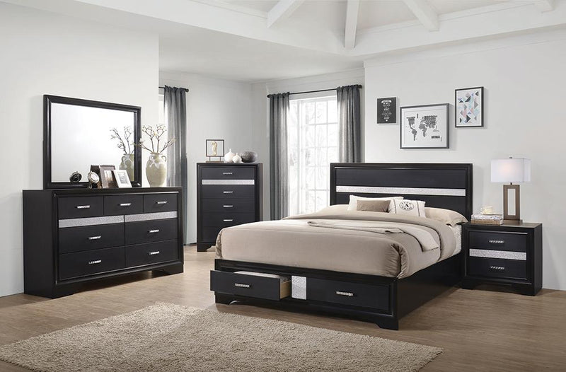 Miranda Contemporary Black Eastern King Bed image