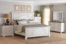 Traditional Vintage White Eastern King Bed image