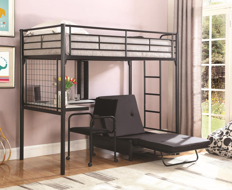 G2209 Contemporary Metal Loft Bunk Bed With Desk image