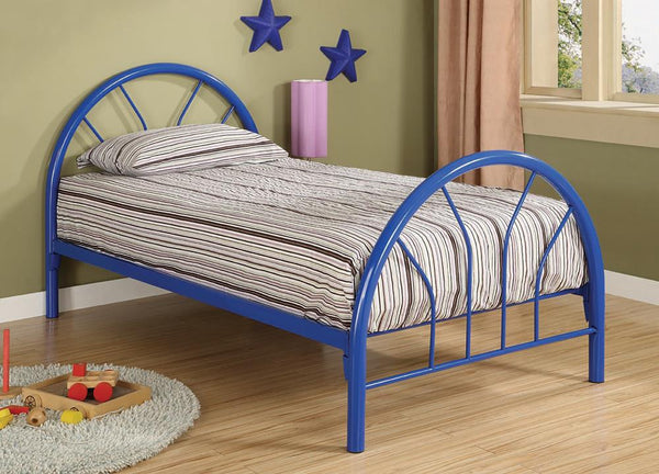 Transitional Blue Twin Bed image