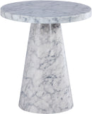 Omni White Faux Marble End Table image