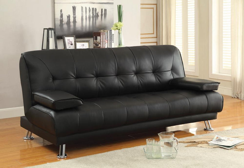 G300205 Contemporary Black and Chrome Sofa Bed image