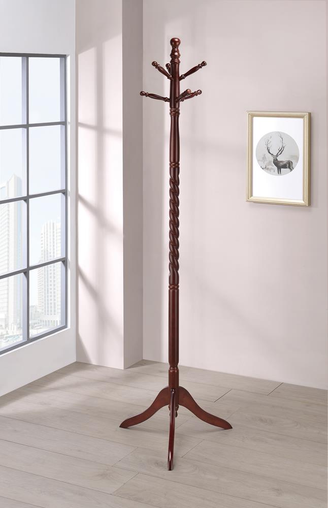 Traditional Merlot Twisted Post Coat Rack image