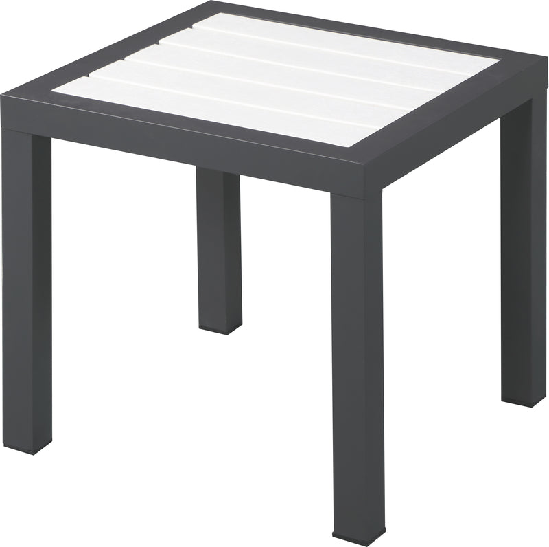 Nizuc White Polywood Outdoor Patio Aluminum End Table image