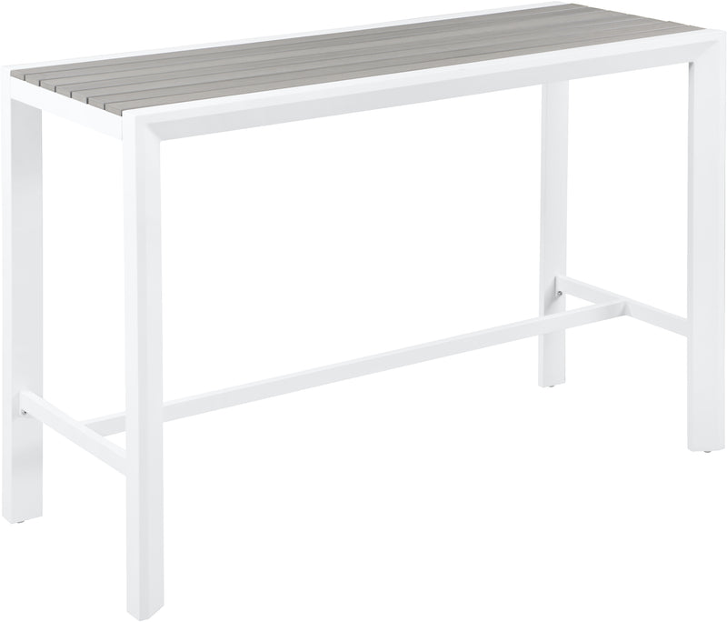 Nizuc Grey Polywood Outdoor Patio Aluminum Rectangle Bar Table image