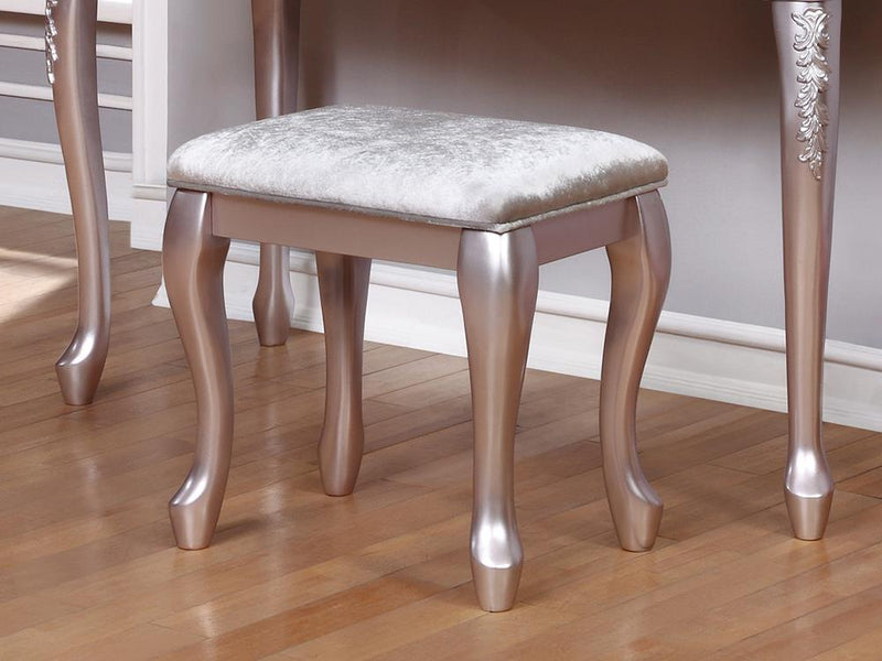 Caroline Metallic Lilac Vanity Stool image