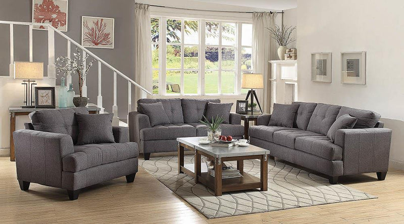 Samuel Transitional Charcoal Loveseat image