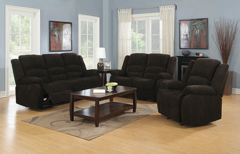 Gordon Chocolate Reclining Sofa image