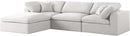 Serene Cream Linen Fabric Deluxe Cloud Modular Sectional image