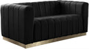 Marlon Black Velvet Loveseat image