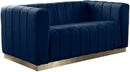 Marlon Navy Velvet Loveseat image