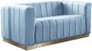 Marlon Sky Blue Velvet Loveseat image