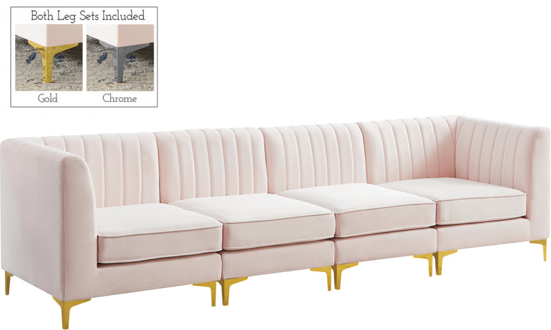 Alina Pink Velvet Modular Sectional image