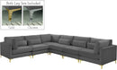 Julia Grey Velvet Modular Sectional (6 Boxes) image