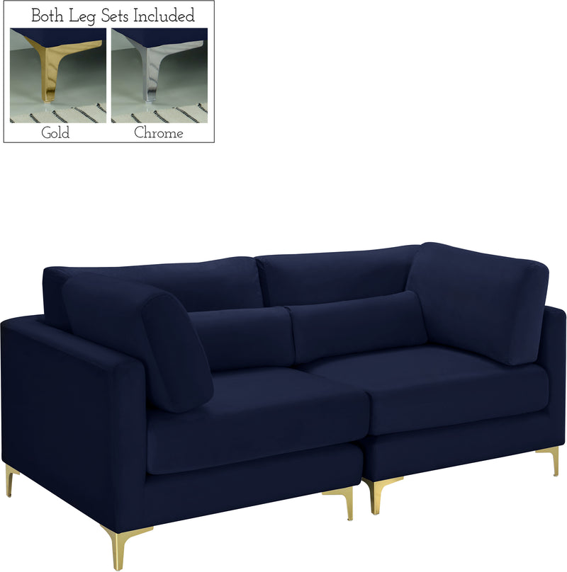 Julia Navy Velvet Modular Sofa image