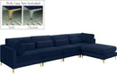 Julia Navy Velvet Modular Sectional (5 Boxes) image