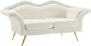 Lips Cream Velvet Loveseat image
