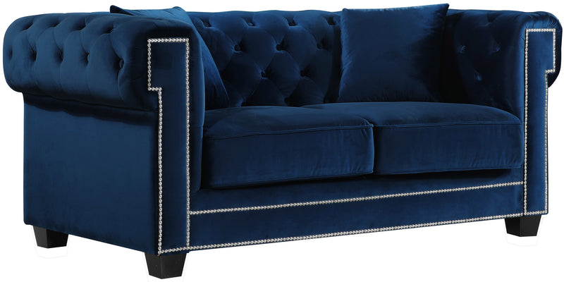 Bowery Navy Velvet Loveseat image