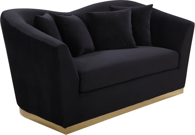 Arabella Black Velvet Loveseat image