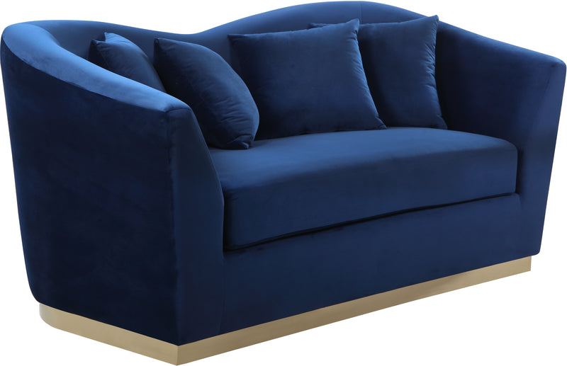 Arabella Navy Velvet Loveseat image