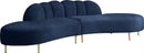 Divine Navy Velvet 2pc. Sectional image