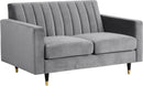 Lola Grey Velvet Loveseat image