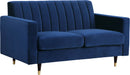 Lola Navy Velvet Loveseat image