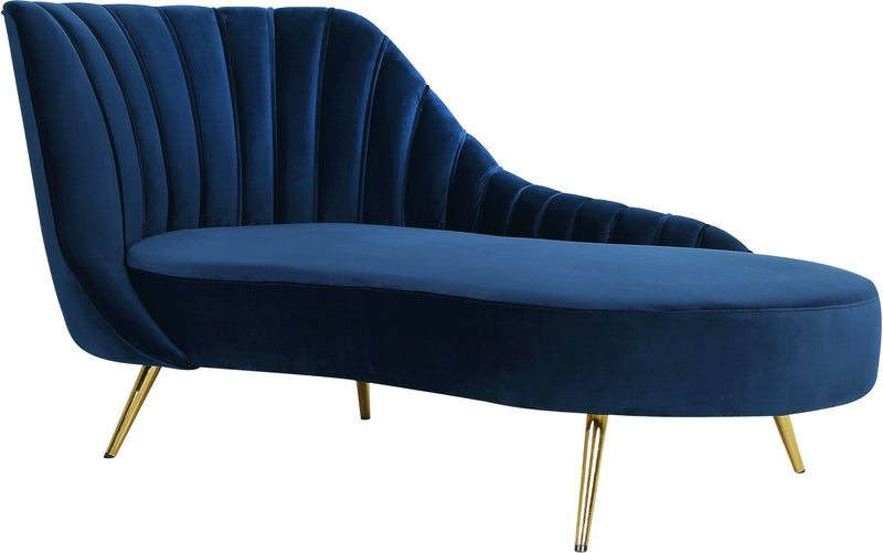 Margo Navy Velvet Chaise image